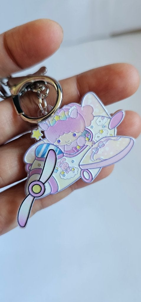 Pink Spinner Vliegtuig Little Twin Stars Sanrio Keychain, Ophalen of Verzenden, Nieuw, Overige typen