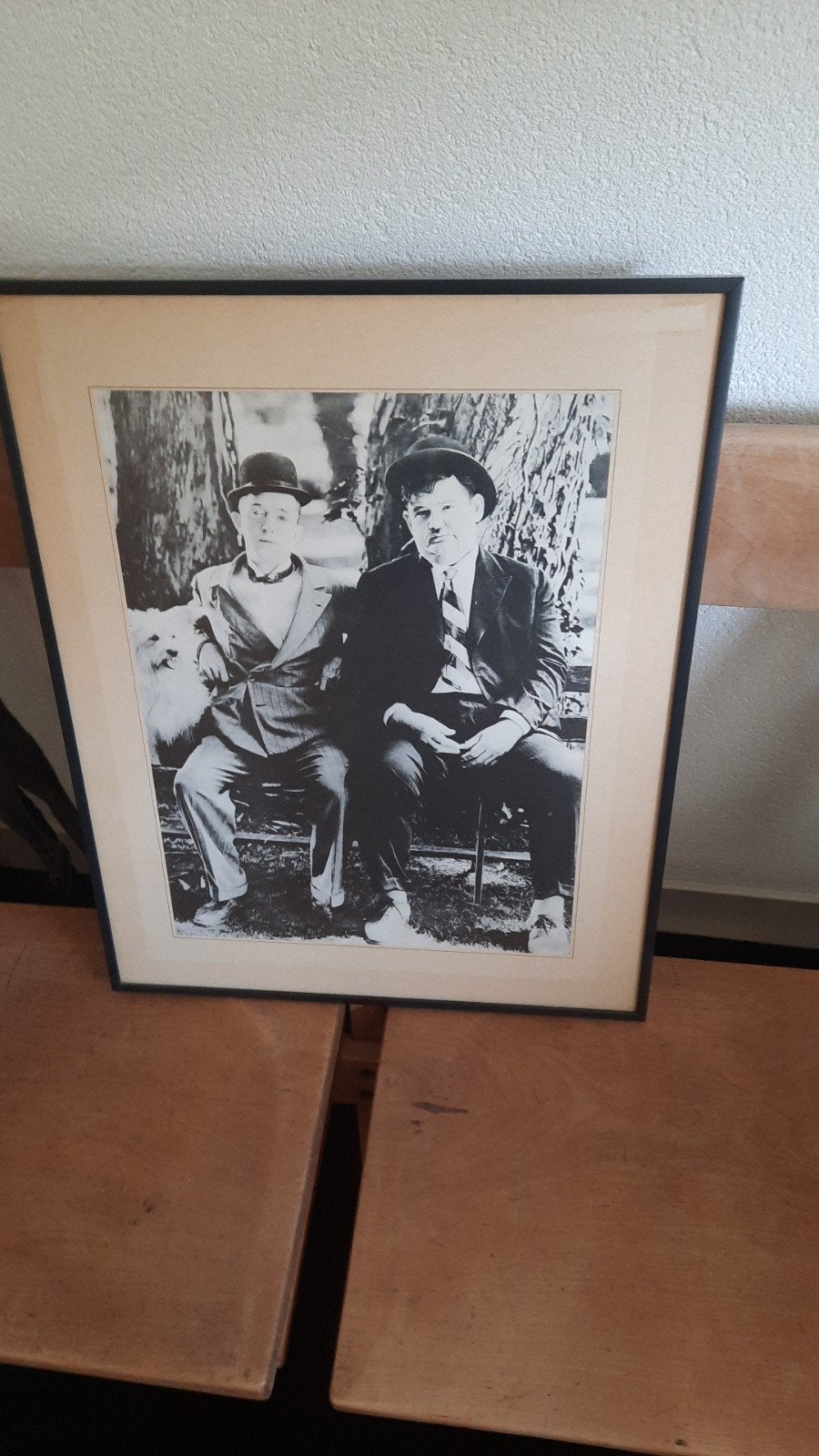Ingelijste zwart-wit foto Laurel & Hardy, Ophalen, 50 – 75, Gebruikt, Foto of Poster