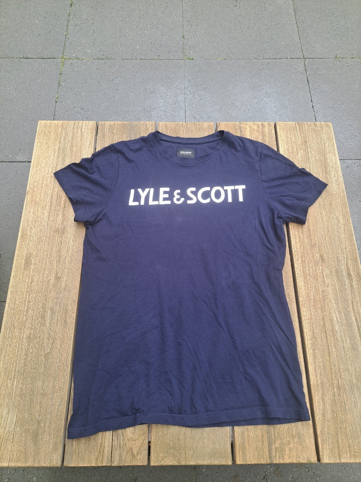 Lyle & Scott T-shirt Blauw - Maat 14/15 Jaar, Lyle & Scott, Ophalen of Verzenden, Zo goed als nieuw, Shirt of Longsleeve