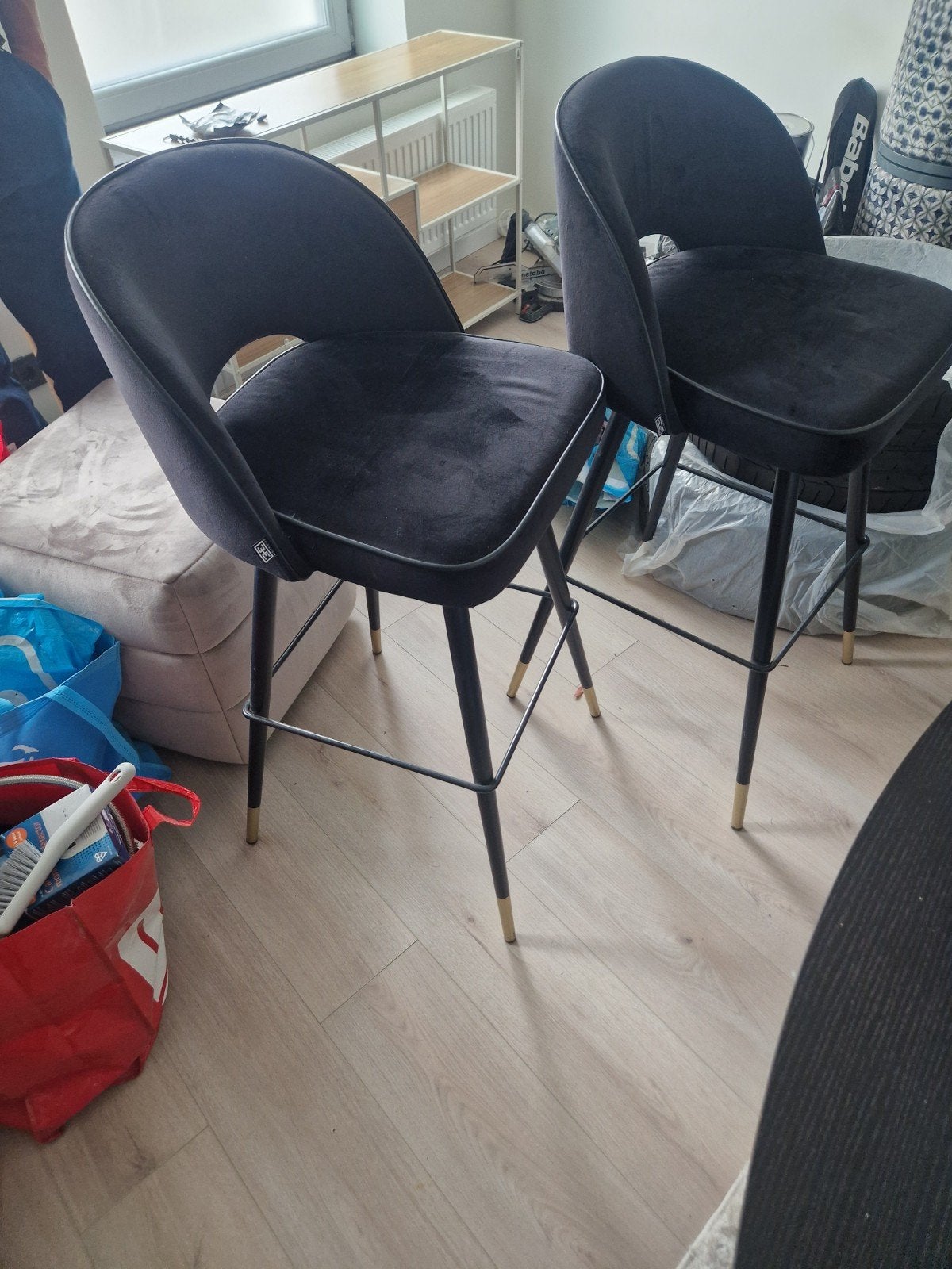 2 Eichholtz barkrukken - Zo goed als nieuw, Ophalen, Zo goed als nieuw, 90 cm of meer, Metaal