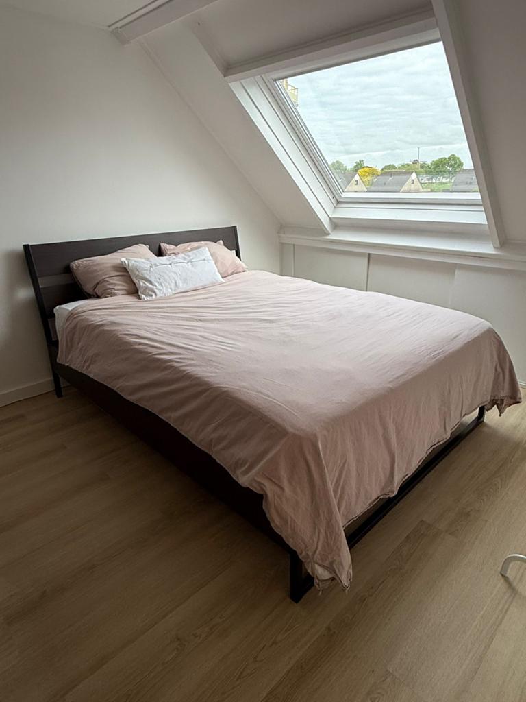IKEA TRYSIL bedframe 160x200- donkerbruin/zwart, Ophalen, Bruin, Tweepersoons, 200 cm