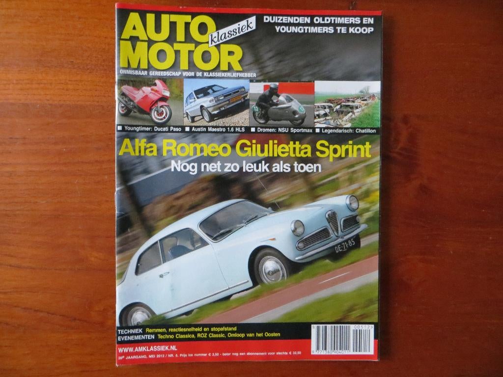 Auto Motor Klassiek 5 2012 Maestro, Giulietta Sprint, Ducati, Ophalen of Verzenden, Nieuw, Alfa Romeo