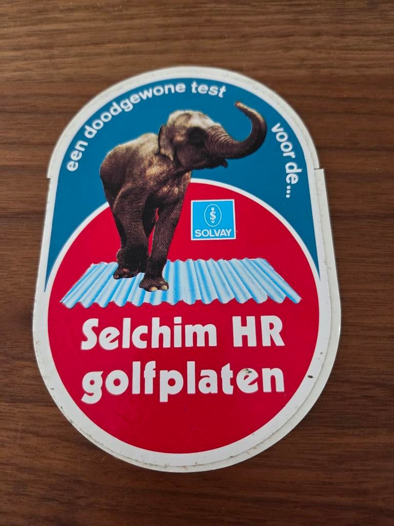 6184  Solvay Selchim HR Golfplaten Sticker, Ophalen of Verzenden, Gebruikt