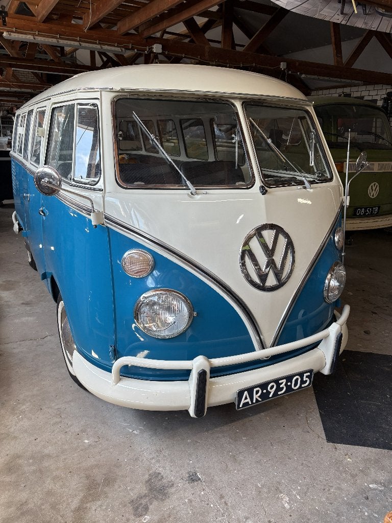 Volkswagen T1 1970 Blauw-wit, Auto's, Overige modellen, 4 cilinders, Blauw, Leder