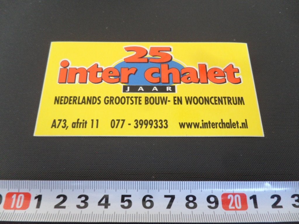 sticker 25 jaar inter chalet venlo A73 afrit 11, Ophalen, Zo goed als nieuw