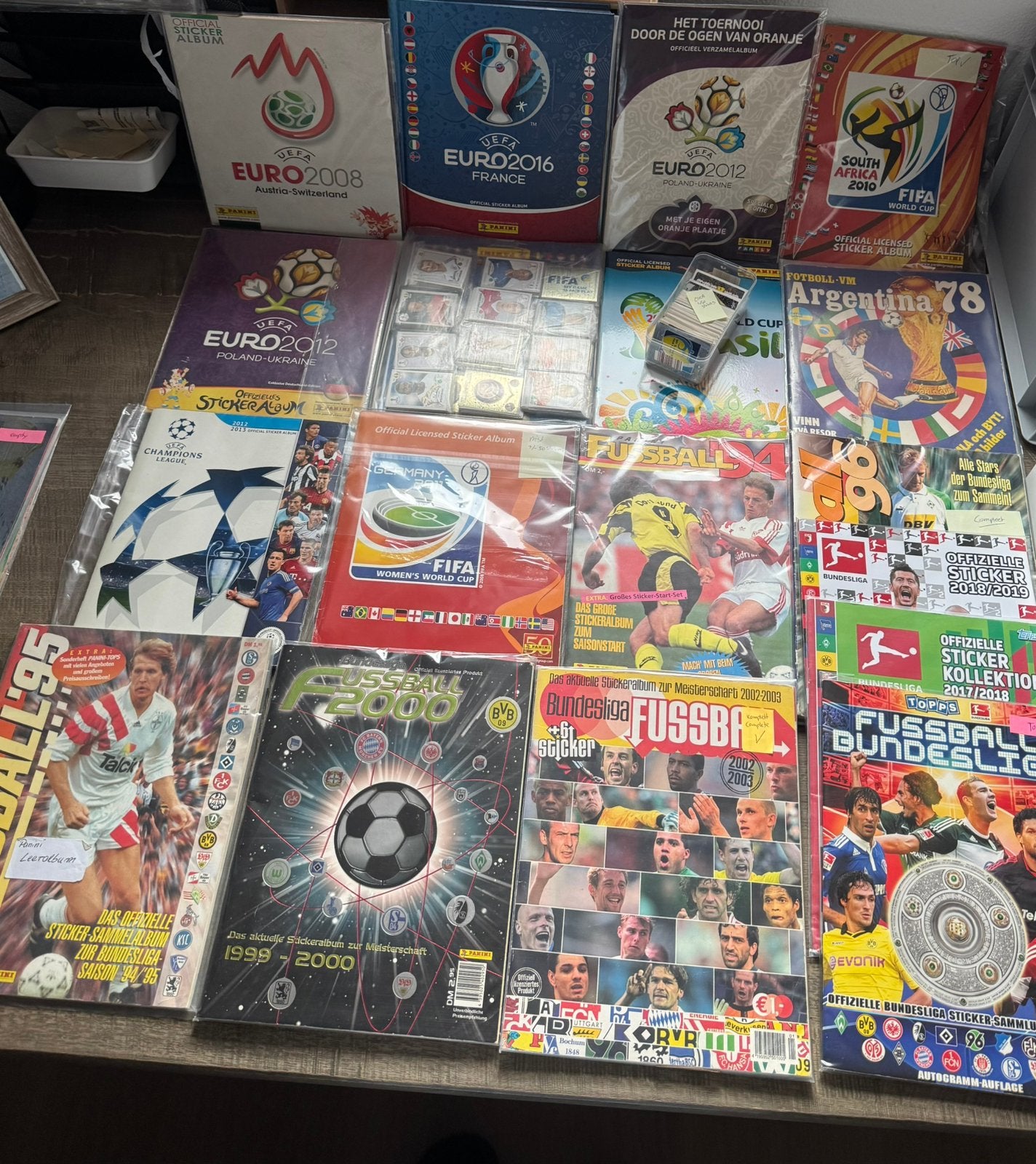 Panini Voetbal Stickers WK, EK, CL, Bundesliga 1978 tm 2018, Ophalen of Verzenden, Zo goed als nieuw, Meerdere stickers