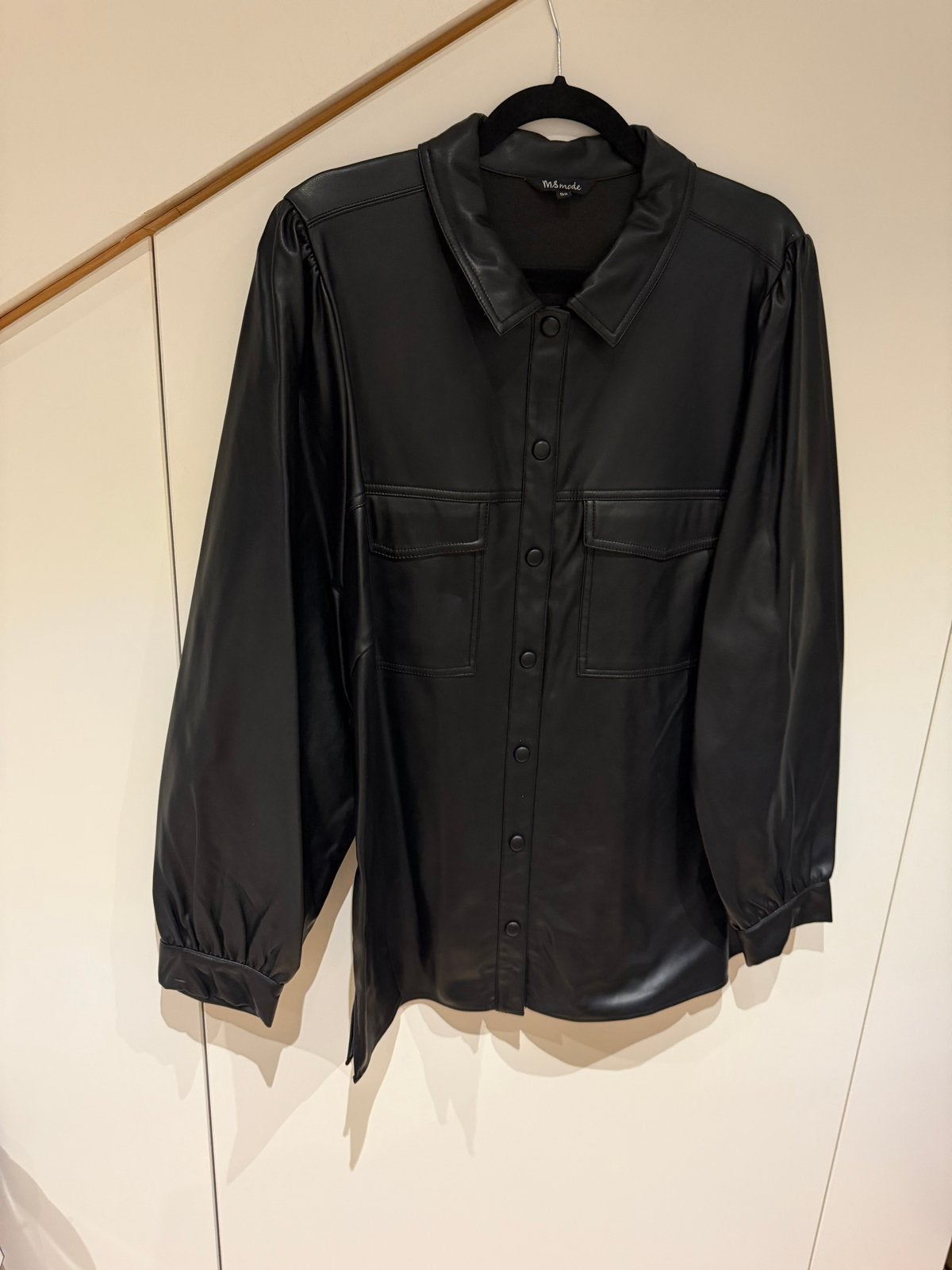 MS Mode faux leren blouse jas zwart maat 52 nieuw, Ophalen of Verzenden, Nieuw, Maat 46/48 (XL) of groter, Zwart