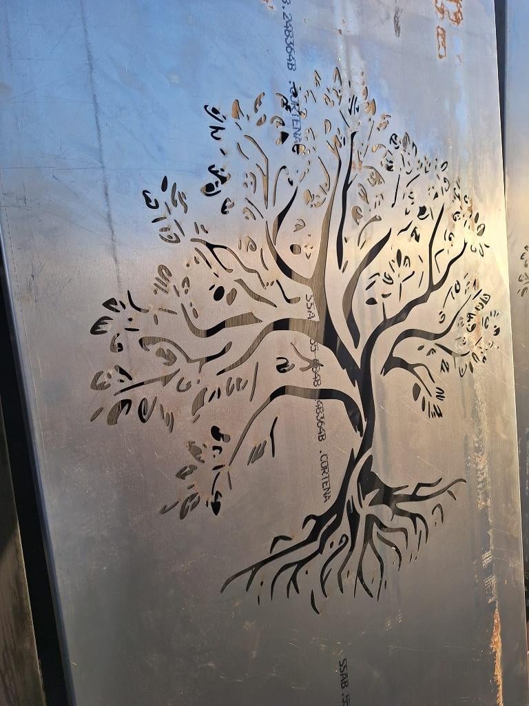 Cortenstaal Levensboom tuinscherm 90 x180cm, Ophalen, Overige materialen, Nieuw, .