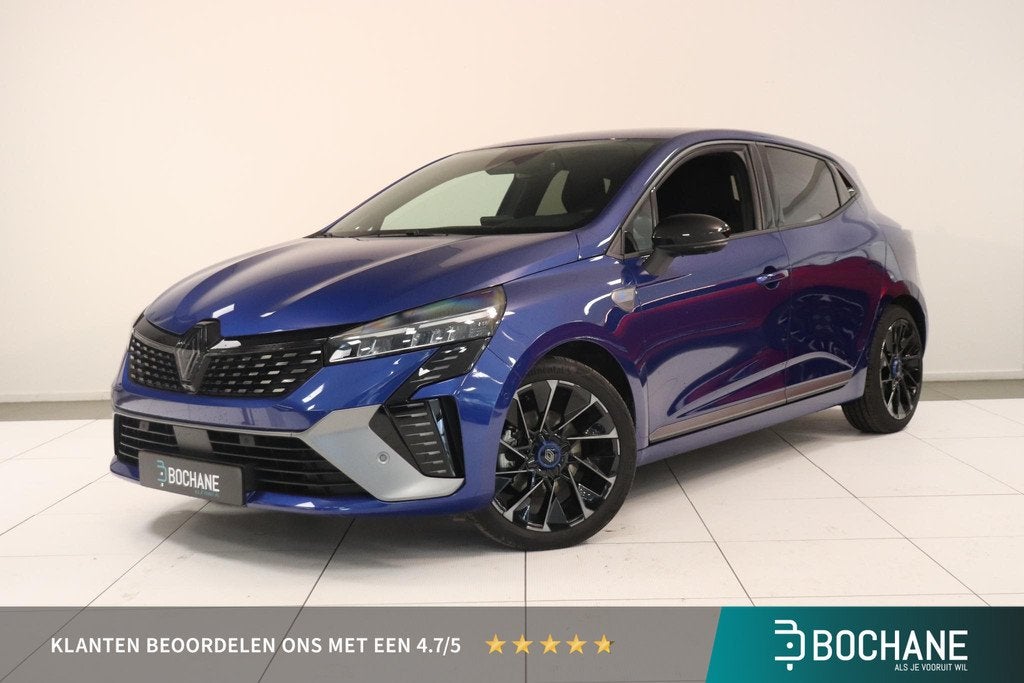 Renault Clio 1.6 E-Tech Full Hybrid 145 esprit Alpine | 360, Auto's, Gebruikt, Met garantie (alle), Blauw, Leder en Stof