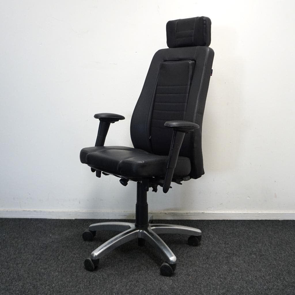 BMA Axia Focus Ergonomische Bureaustoel | Zwart leer, Huis en Inrichting, Gebruikt, -, Zwart, -