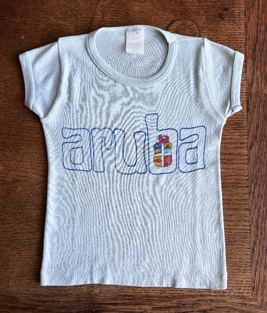 Vintage kinder t-shirtje Aruba, Ophalen of Verzenden, Gebruikt, Jongetje of Meisje, Shirtje of Longsleeve