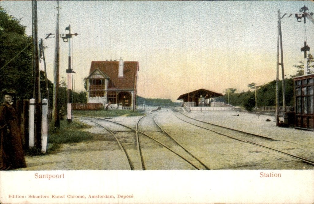 Santpoort - Station - Station, Ophalen of Verzenden, Voor 1920, Ongelopen, Noord-Holland