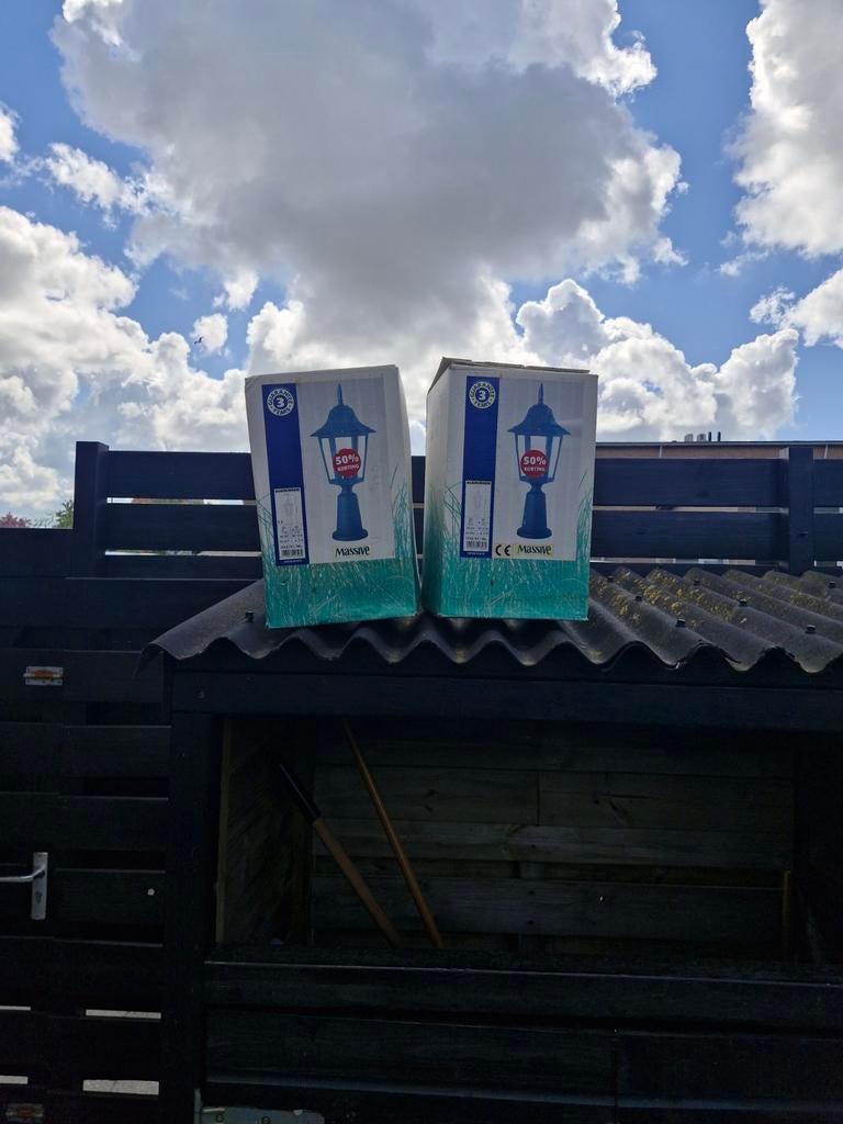 2x buitenlamp nieuw aluminium Massive E27, Ophalen of Verzenden