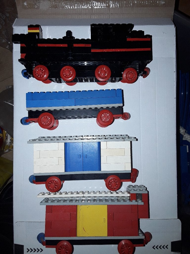 720 trein met veel 12v vintage rails, Gebruikt, Overige thema's, Lego, Ophalen of Verzenden