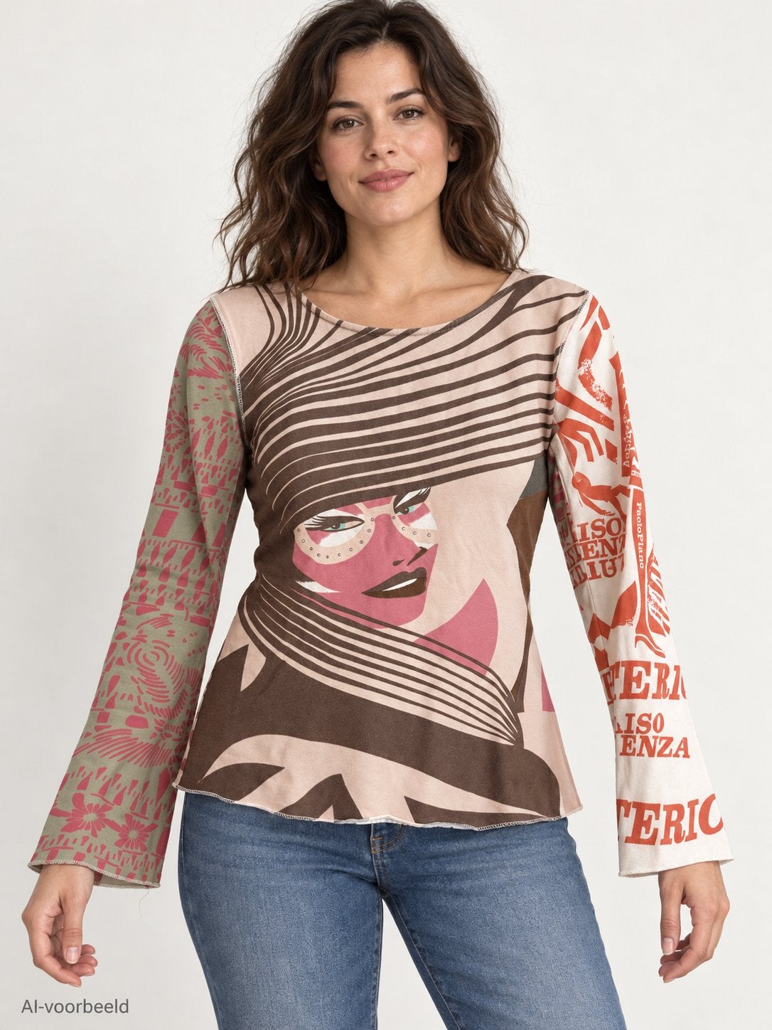 Custo Barcelona longsleeve met grafische print - Maat 3, Kleding | Dames, Maat 38/40 (M), Meerkleurig, Ophalen of Verzenden, Lange mouw