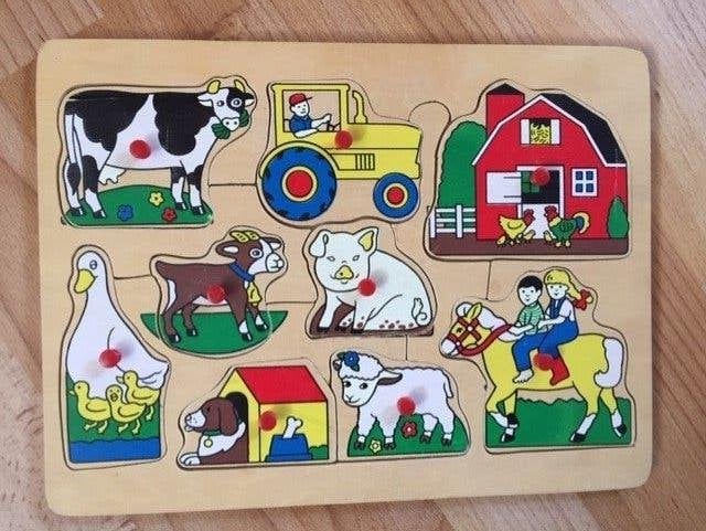 Houten puzzel, Ophalen of Verzenden, Minder dan 10 stukjes, Zo goed als nieuw, 6 maanden tot 2 jaar