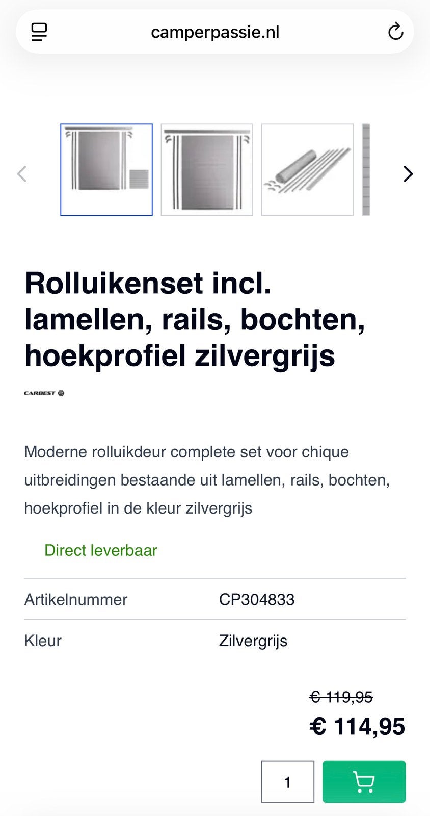 Camper kast Rolluikenset incl. rails, bochten zilvergrijs, Caravans en Kamperen, Camper-accessoires, Ophalen, Zo goed als nieuw