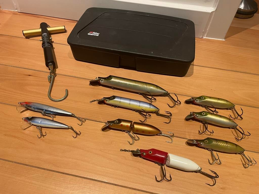 Abu kunstaas Hi Lo, Killer, kunstaasbox en Unster vintage, Ophalen of Verzenden, Zo goed als nieuw, Kunstaas