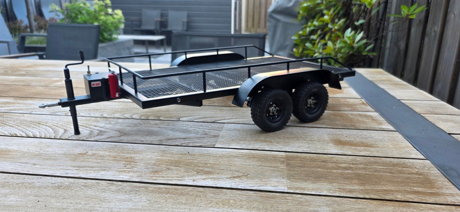 Amewi/Injora rc crawler/scaler trailer 1/10, Ophalen of Verzenden, Zo goed als nieuw, Schaal 1:10