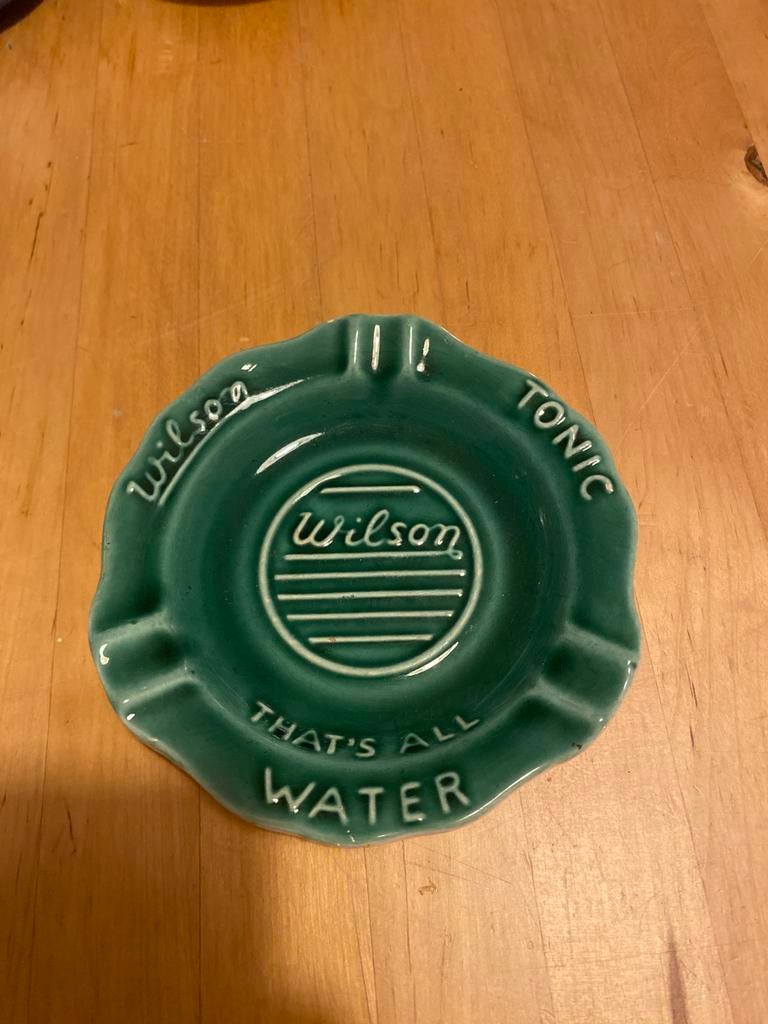 Wilson Tonic Water vintage reclame asbak groen, Verzamelen, Ophalen of Verzenden, Zo goed als nieuw, Asbak