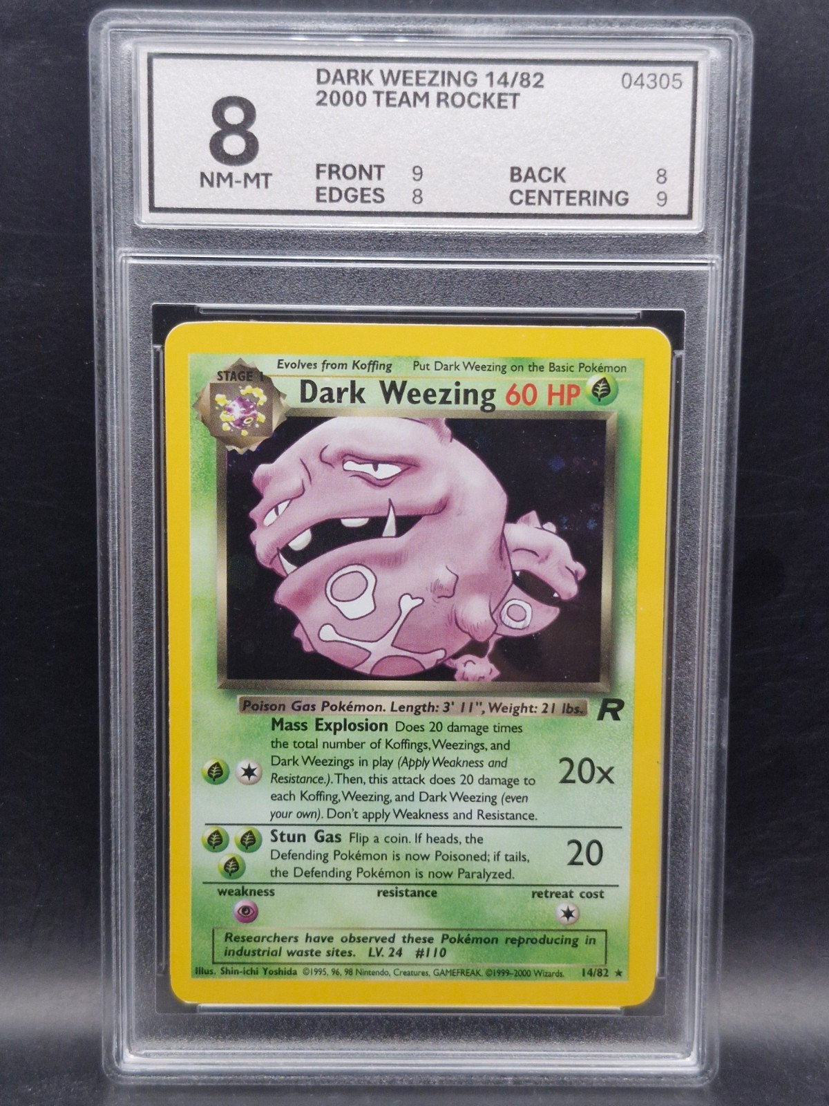 Dark weezing 2000 Team rocket #14 woetoe grading 8, Verzenden, Zo goed als nieuw, Losse kaart
