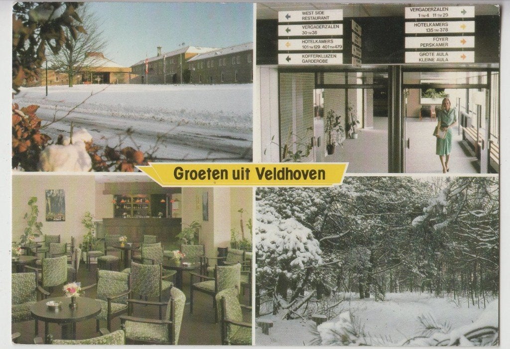 Veldhoven Groeten Koningshof in de WInter en Interieur 1980, Verzenden, 1980 tot heden, Gelopen, Noord-Brabant