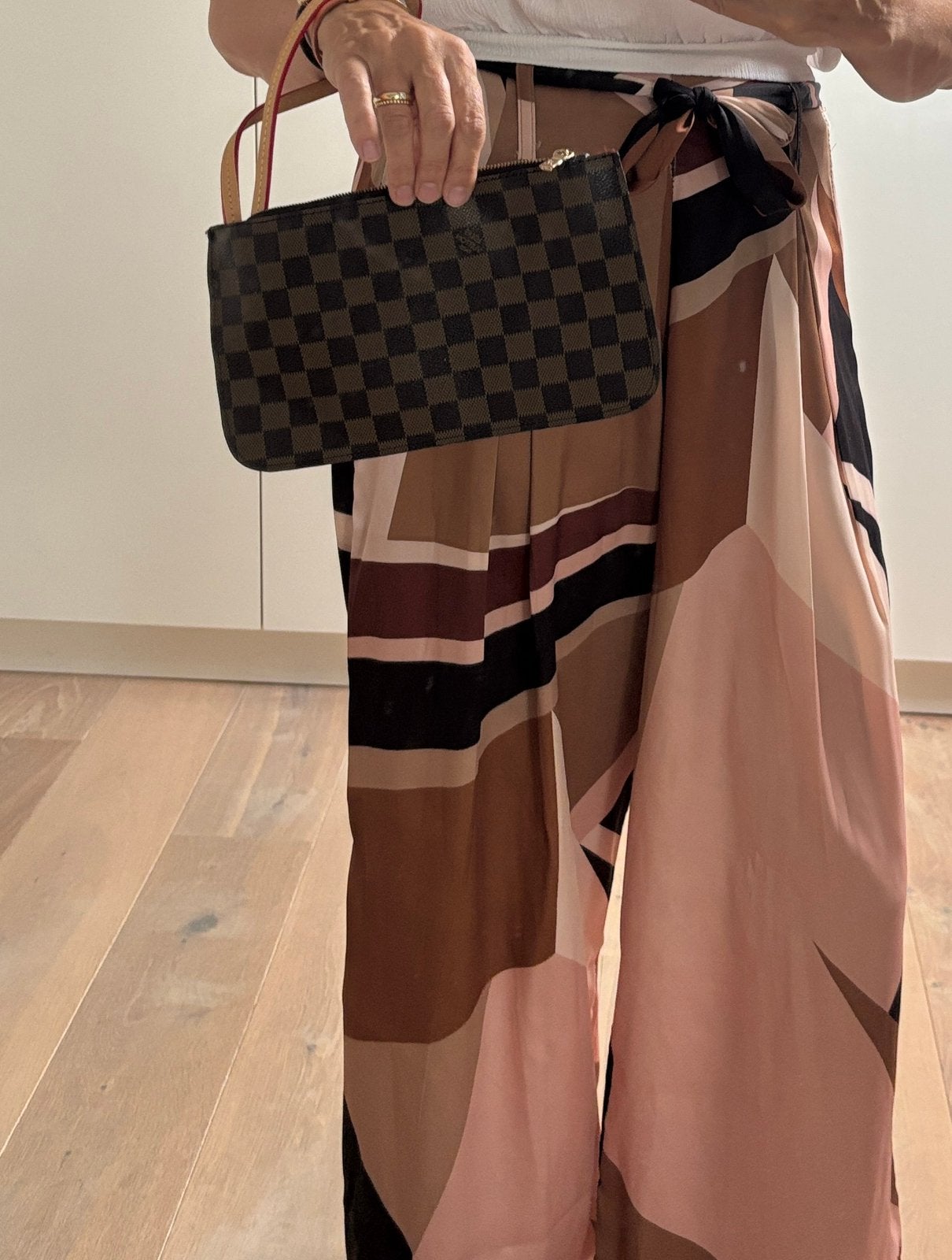 Clutch damier Ebene, Ophalen of Verzenden, Zo goed als nieuw, Bruin, Avondtasje
