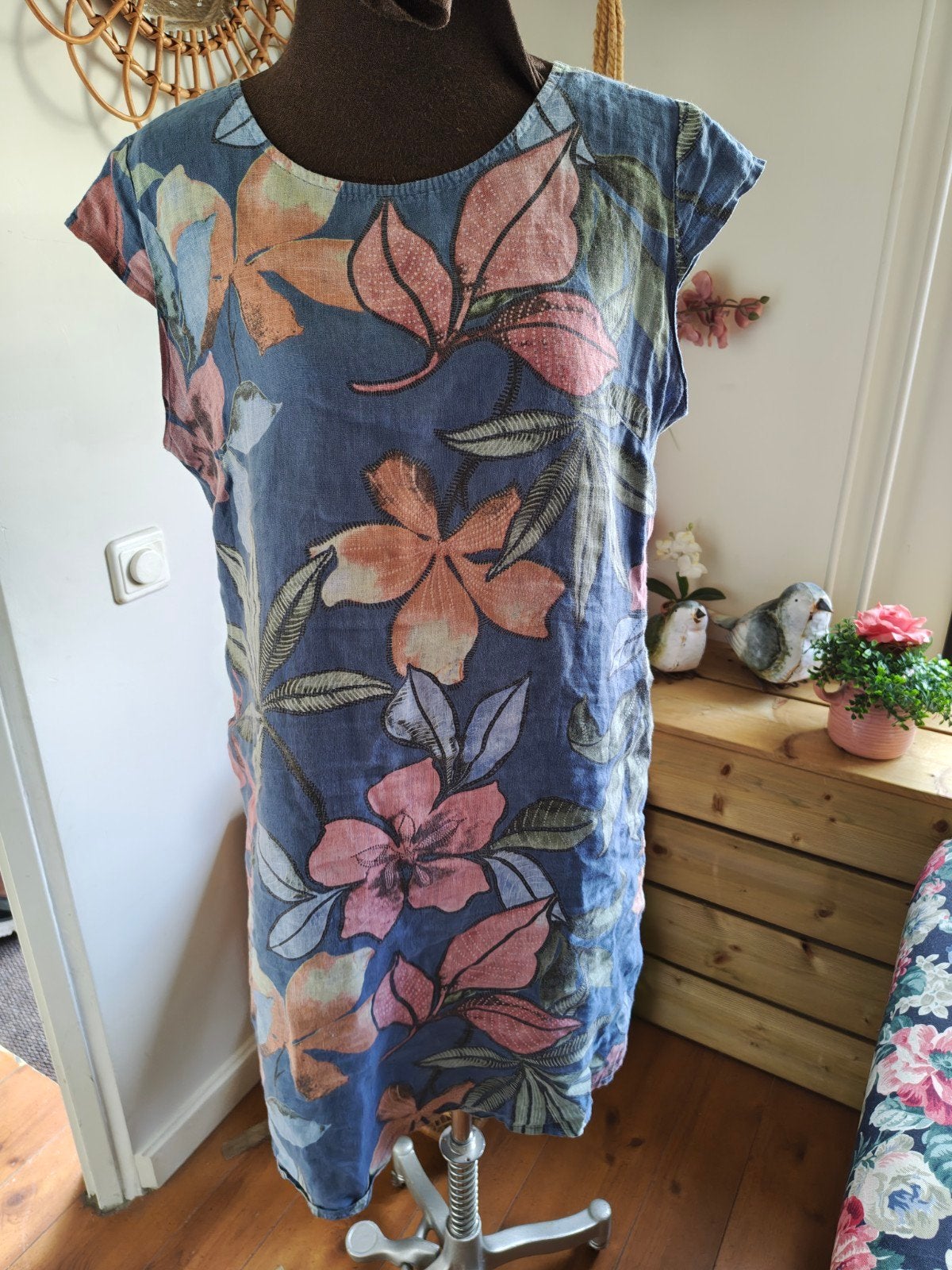 jurk maat m l met zakken, Ophalen of Verzenden, Zo goed als nieuw, Blauw, Boven de knie