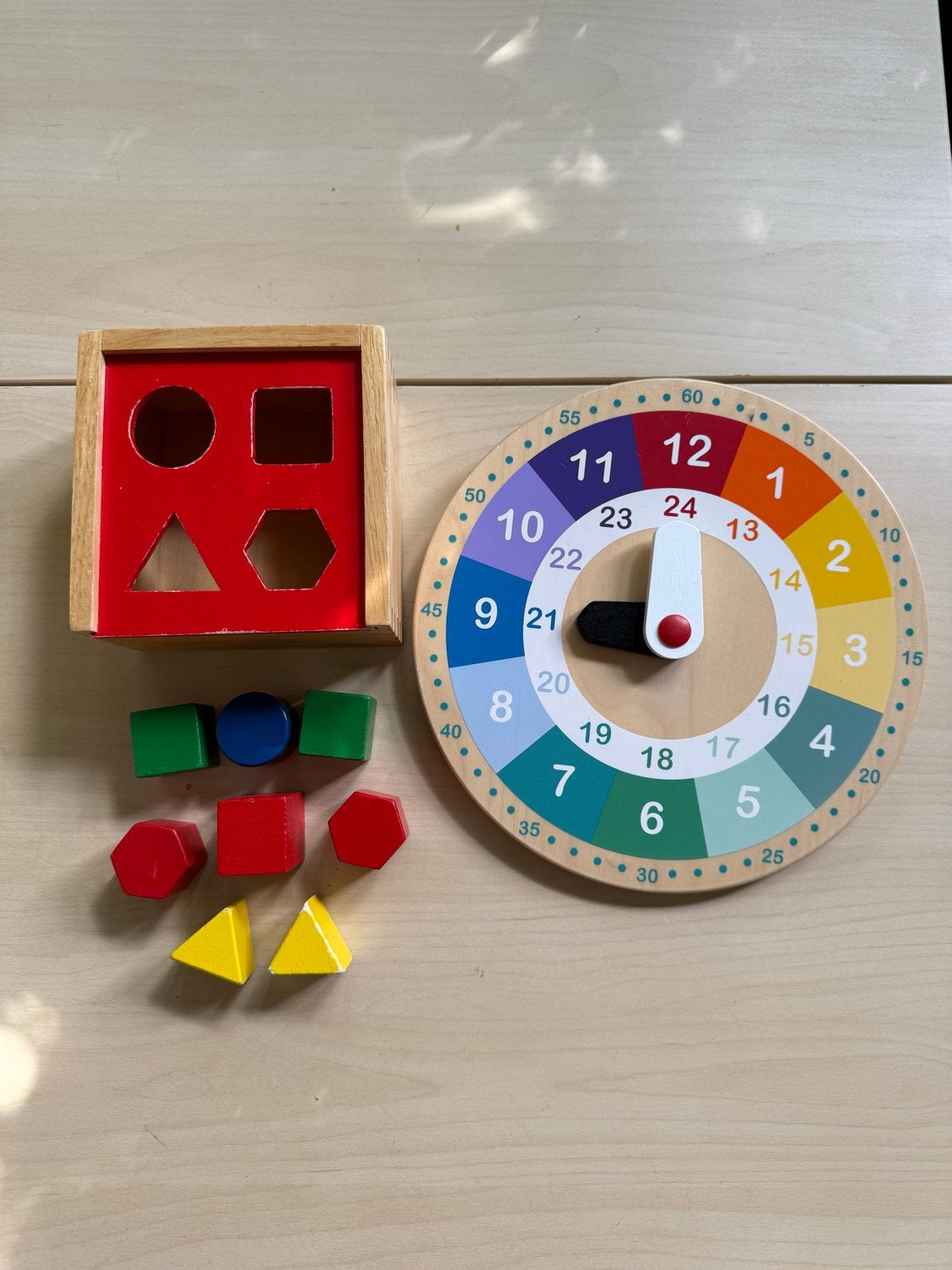Houten vormenstoof en leerklok voor kinderen, Ophalen, Zo goed als nieuw, Overige typen