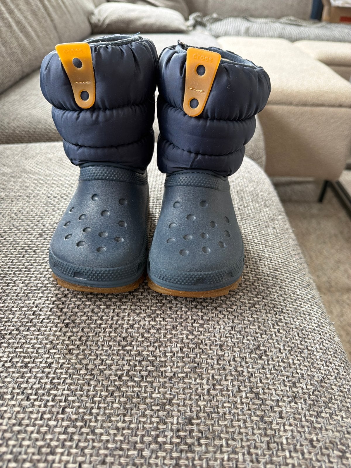 Crocs blauwe sneeuw/winterlaarsjes kids, maat 27/28 (c10), Ophalen of Verzenden, Gebruikt, Jongen of Meisje, Laarzen