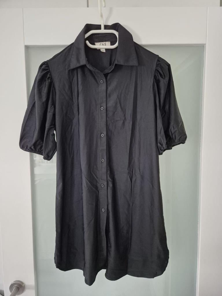 Zwarte travel stof blouse van C&S, C&S, Zwart, Ophalen of Verzenden, Zo goed als nieuw
