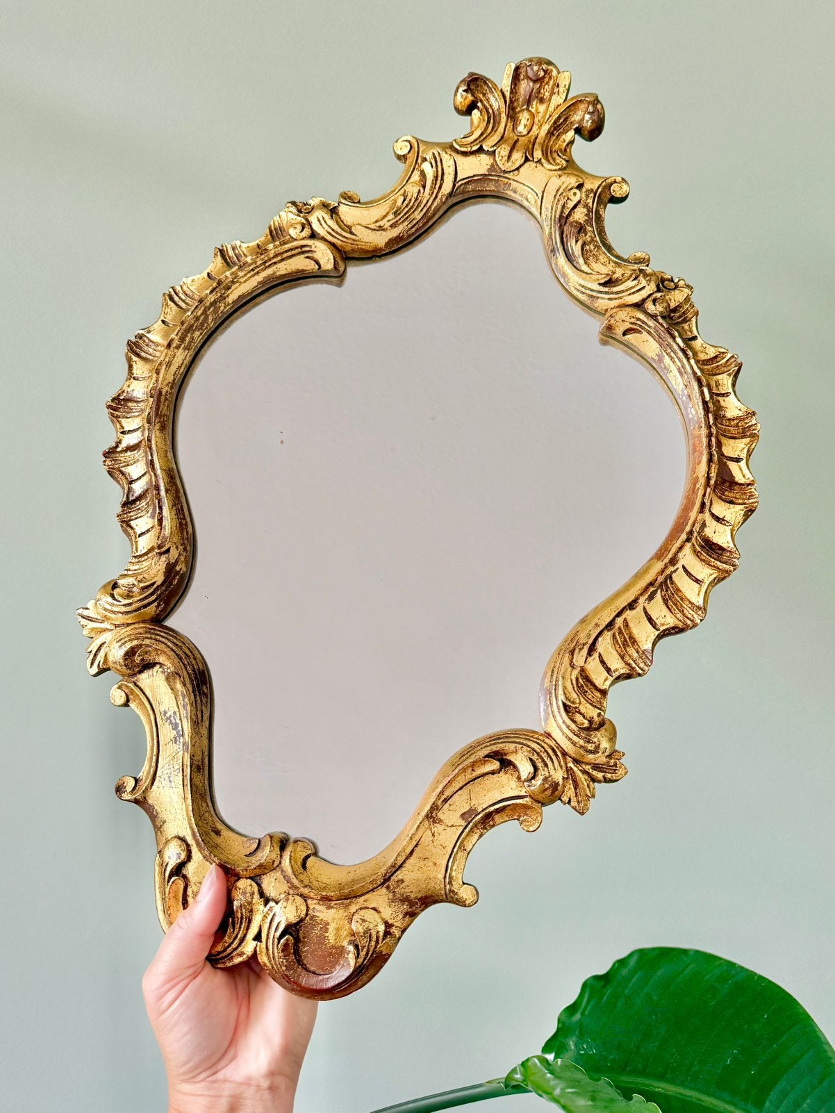 Grote vintage gouden barok wandspiegel spiegel, Ophalen of Verzenden