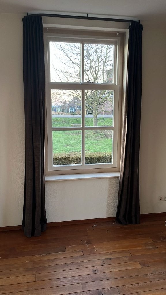 4 gordijnen met rails, Ophalen, 108 cm, Gebruikt, Overige merken
