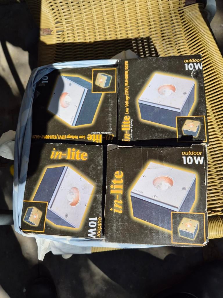 In-lite buitenverlichting 10W - 4 stuks met transformator, Ophalen, Gebruikt, Minder dan 50 watt, Netvoeding