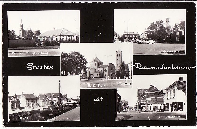 groeten uit Raamsdonkveer 5-vensterkaart 1969, Verzenden, 1960 tot 1980, Gelopen, Noord-Brabant