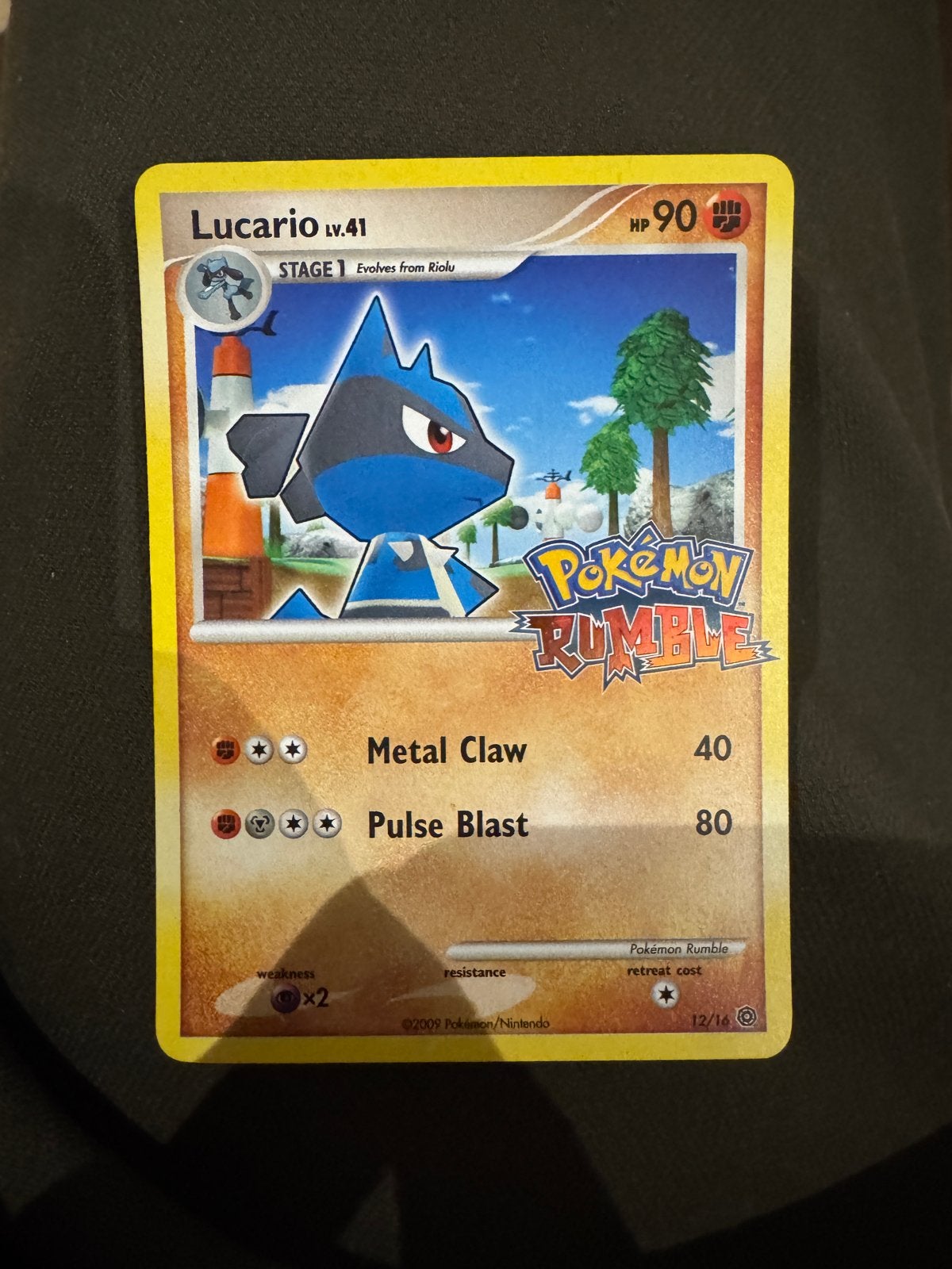 Lucario LV.41 Pokemon Rumble Kaart, Hobby en Vrije tijd, Ophalen of Verzenden, Gebruikt, Losse kaart