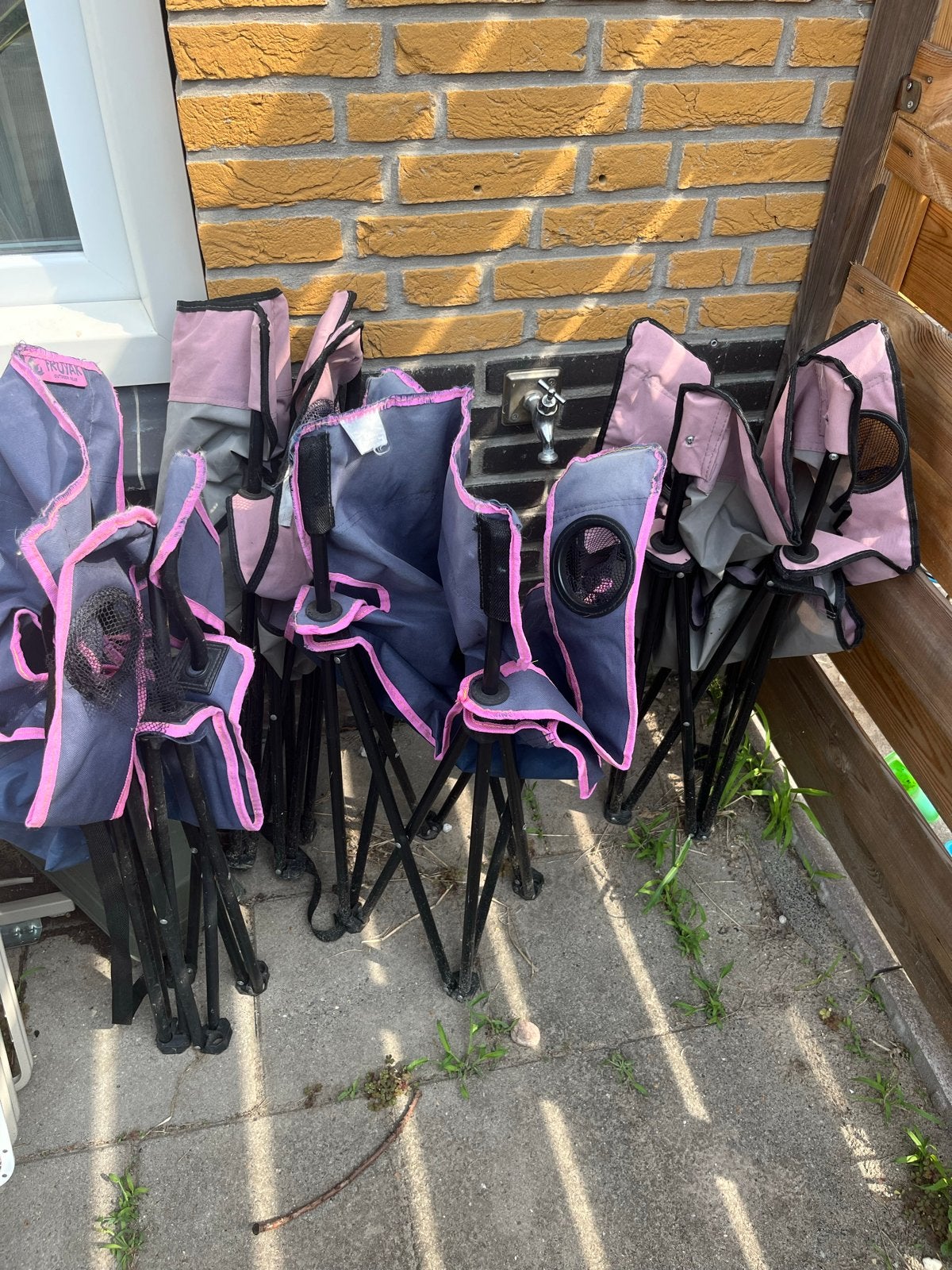 Partij campingstoelen (4 stuks) - Roze/Grijs, Ophalen, Gebruikt, Campingstoel