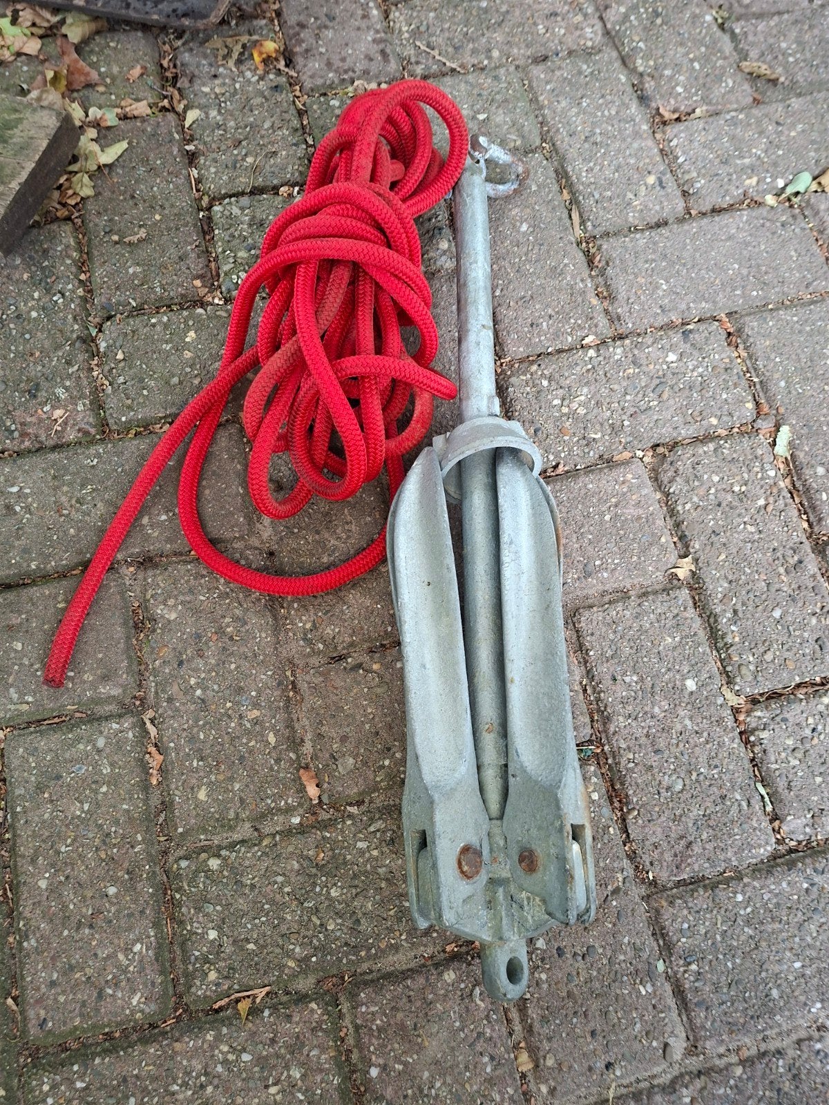 Opvouwbaar anker voor boot of jacht,  10 kilo, Ophalen, Gebruikt, Lijn of Blok