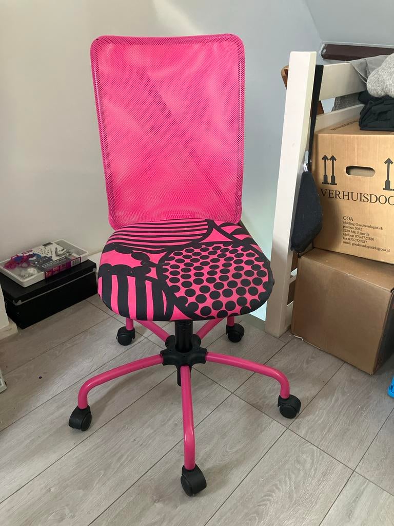 Roze blauwe groene bureaustoel voor kinderen, Huis en Inrichting, Bureaustoelen, Ophalen, Gebruikt, Roze, Bureaustoel