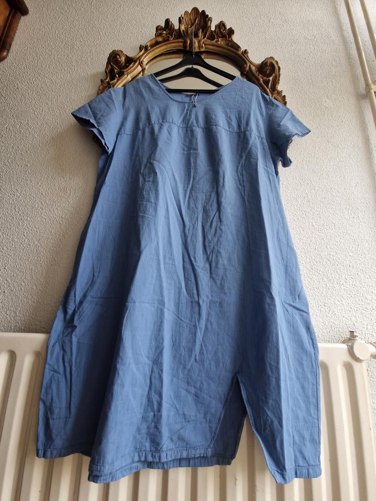 Als nieuw! Kekoo blauw blousestof ballon split tuniek zakken, Blauw, Blouse of Tuniek, Ophalen of Verzenden, Zo goed als nieuw