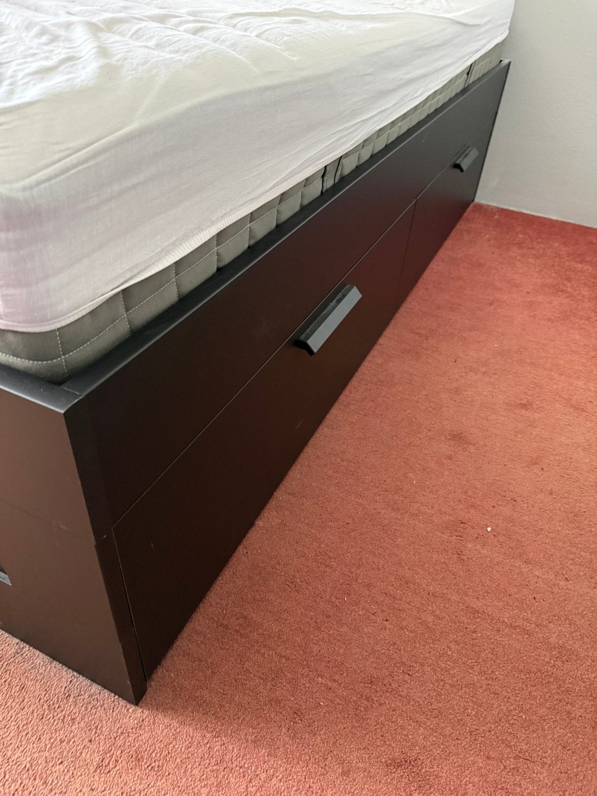 Bed Brimnes - IKEA, Ophalen, Zwart, Tweepersoons, 140 cm