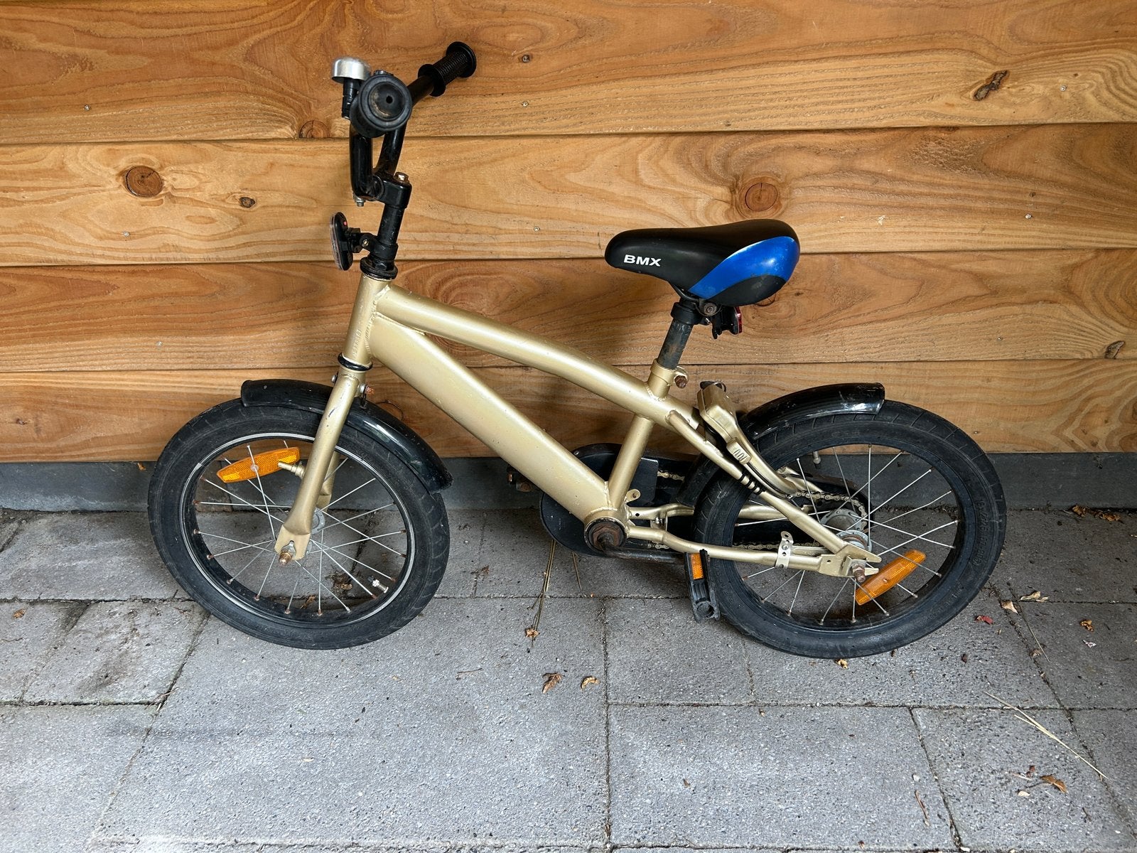 Kinderfiets goudkleurig - 16 inch, Ophalen, Gebruikt, Terugtraprem, 16 tot 20 inch