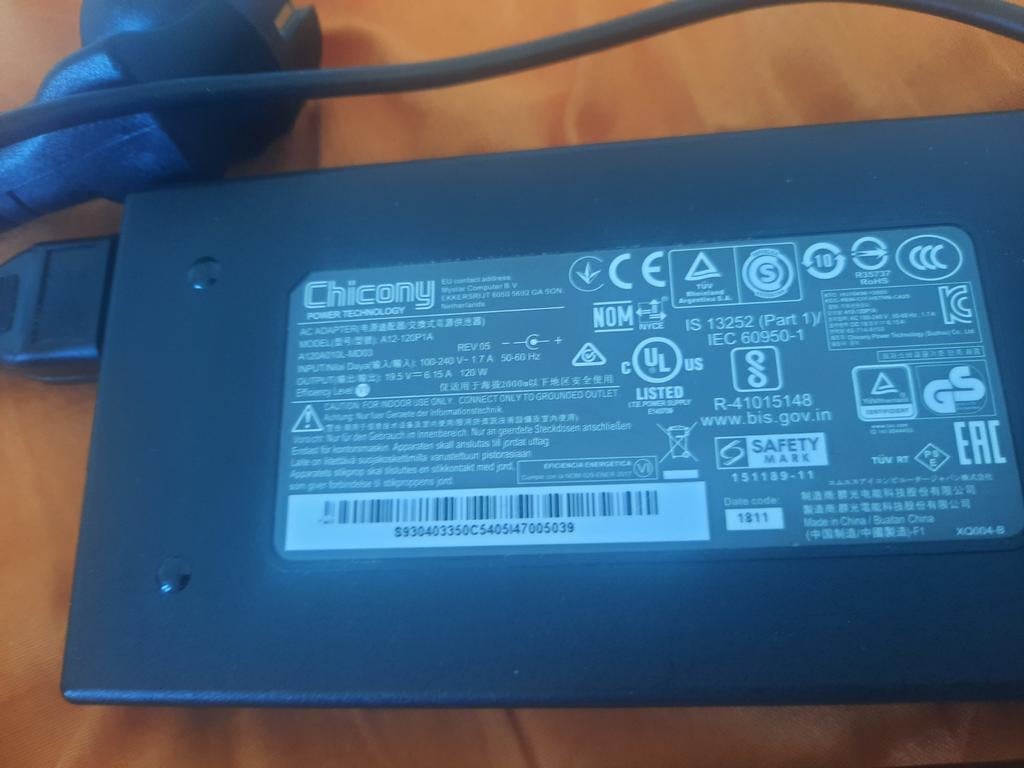 Chicony A12-120P1A AC Adapter 19.5V 6.15A 120W, Ophalen of Verzenden, Gebruikt, Chicony