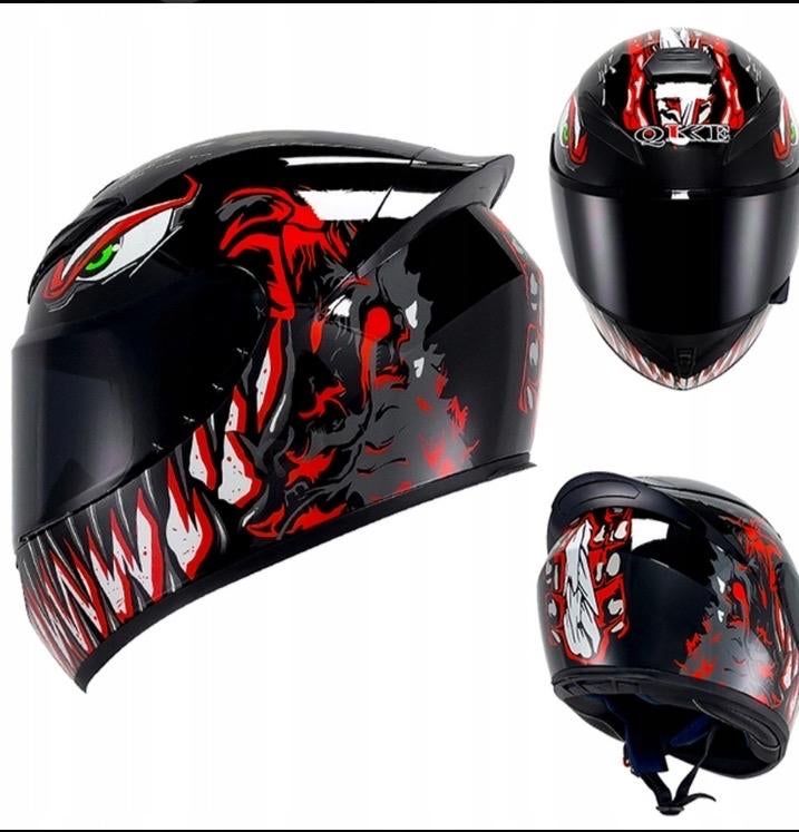 Stoere Integraalhelm met Uniek Design - Zwart/Rood, Dames, Nieuw zonder kaartje, Integraalhelm, Ophalen