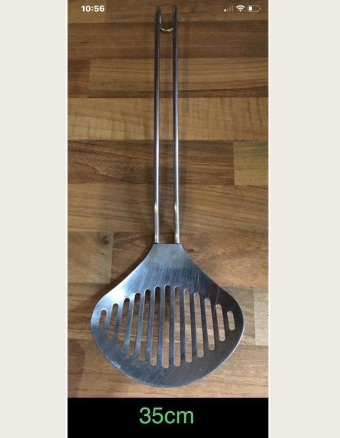 RVS Keukengerei 35cm grote spaghettilepel schuimspaan, Ophalen, Zilver, Metaal, Overige typen