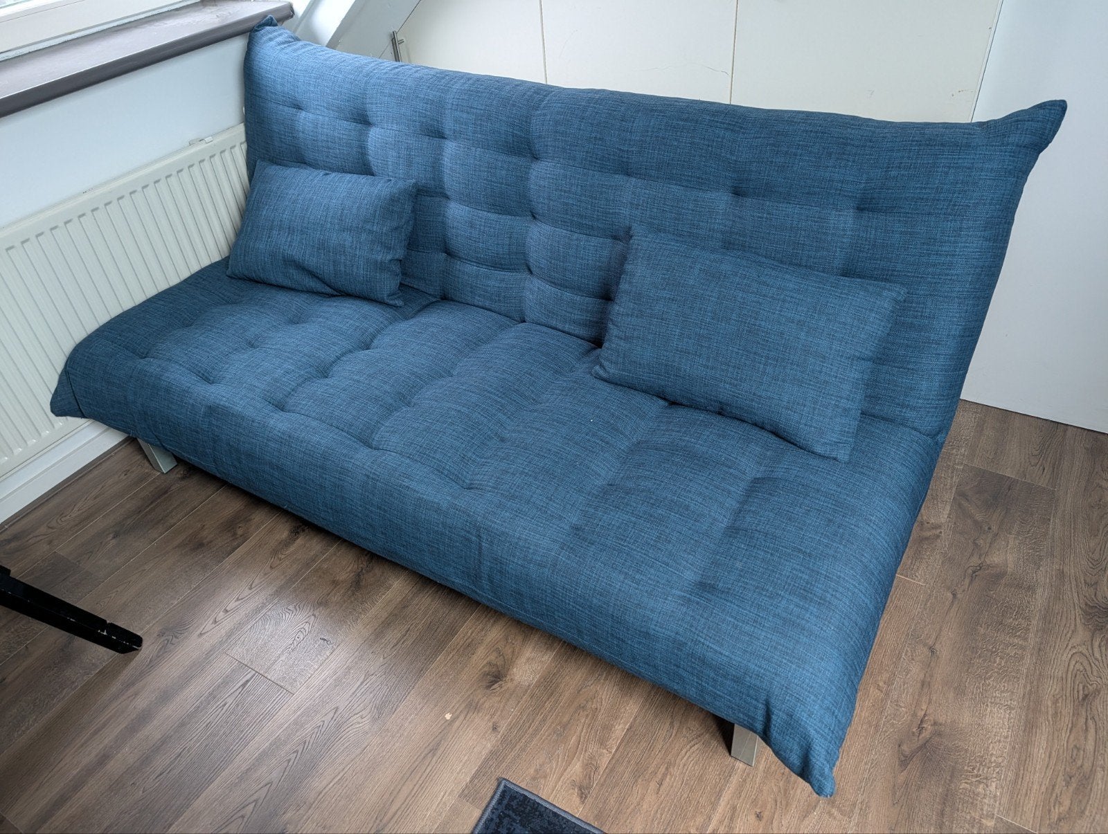 Beter Bed Slaapbank San Francisco twijfelaar, Ophalen, Blauw, 190 cm of minder, Twijfelaar