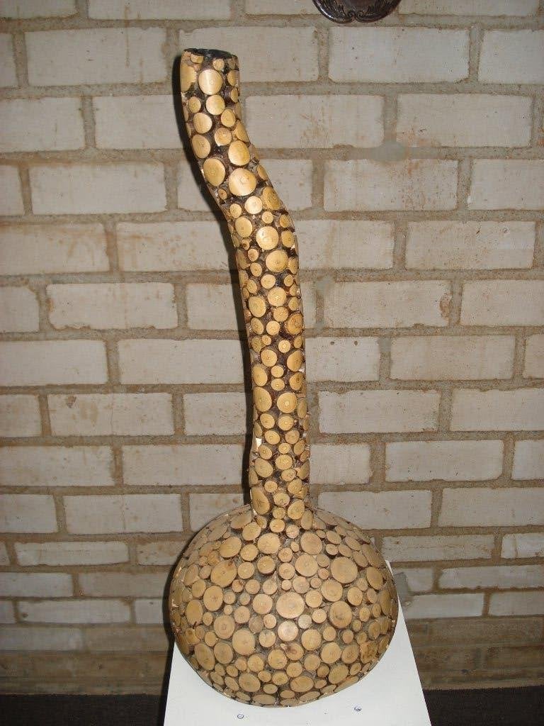 Vaas Kalebas    72 CM Hoog    Curiosa, Huis en Inrichting, 72 cm, Bruin, Ophalen of Verzenden, Met patroon/structuur