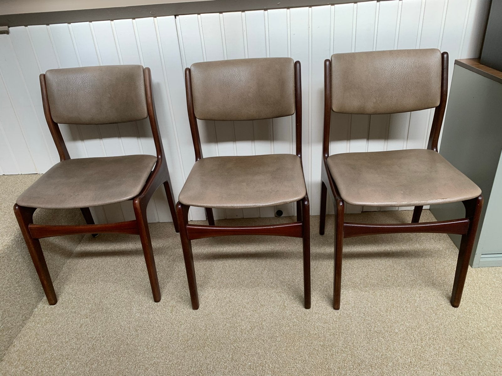 Set van 3 Vintage Teak Houten Jaren '60 Stoelen, Ophalen