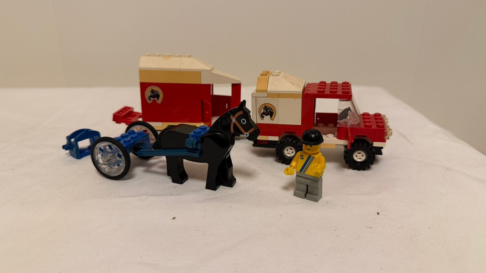 Vintage lego paard, trailer en auto 6359, Ophalen, Gebruikt, Lego