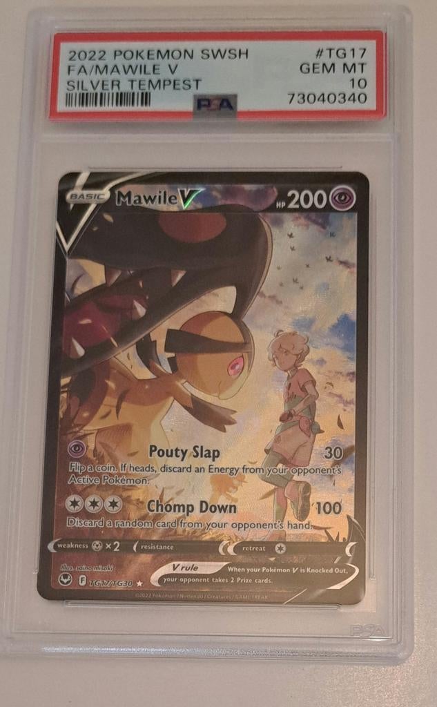 Mawile V TG17/TG30 Silver Tempest PSA 10 Pokémon Kaart, Ophalen of Verzenden, Nieuw, Losse kaart, Foil